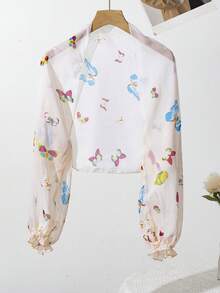 1件女士常规印花长袖披肩