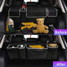Large Car Boot Organiser Back Seat Hanger Tidy Storage Bag Pocket Hanging Pouch - Black - View 6