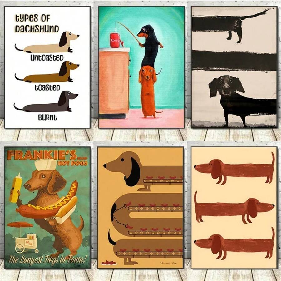 Tranh treo tường nghệ thuật động vật vui nhộn, tranh vải hiện đại, hình ảnh trừu tượng cho phòng khách, trang trí nhà, quà tặng, khung tùy chọn - Nhiều màu - Xem 1