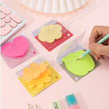 4 Packs Candy Color Sticky Notes - Fun Asymmetrical-Shaped Cartoon Memo Pads For Journals, Planners & Office Decor | Kawaii Pastel Memo Paper (Random Styles)