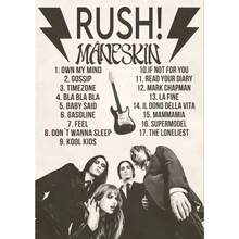 1 件摇滚乐队 Maneskin 音乐专辑 Rush！海报帆布画墙面艺术画个性化北欧房间酒吧俱乐部家居装饰礼物可选画框 - 彩色 - 查看 26