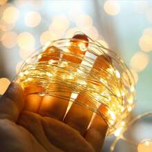 1pc 50/100/200/300LED Solar Fairy Lights Outdoor, 8 Modes Copper Wire LED Light String, Holiday Party Garden Decoration Light