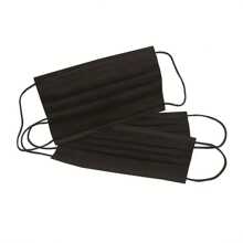 100 片/50 片成人黑色透气口罩 - 防过敏、透气面料、佩戴舒适、带弹性耳挂、无需电池、加厚透气口罩