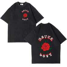 Eladio Carrion Sauce Boyz Music Album T Shirt Vintage Washed Oversized  And Muscles T Shirts 100% Cotton - 黑色 - 查看 1