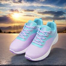 Zapatillas deportivas cómodas y ligeras, zapatillas de running de malla transpirable, zapatillas de senderismo, zapatillas de fitness para el día a día de las mujeres. - Púrpura malva - Ver 3