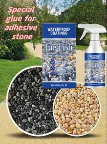 Jue-Fish Gravel Bonding Adhesive - Strong Adhesion + Waterproof & UV Resistant For Pebbles, Agates & Natural Stones. Suitable For Wall Tiling, Landscaping, Fast Drying, Non-Yellowing, Odorless Natural Bonding Agent