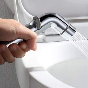 1 pieza Rociador de bidé de inodoro manos libres, rociador de baño con presión ajustable, fácil de controlar el flujo, anti-salpicaduras, ahorro de agua, adecuado para personas mayores y niños, sin necesidad de electricidad - Accesorios de baño Organizador de baño De vuelta a la escuela