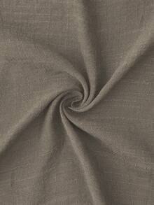 休闲度假风梭织纹理圆领蒲公英印花宽松短袖女式衬衫，春夏款