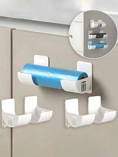 4pcs Non Perforated Garbage Bag Storage Rack, Adjustable Gap Kitchen Storage Rack, Suitable For Garbage Bags, Cling Film, Umbrellas, Rolling Pin Storage Rack, Cling Film Shelf, Kitchen Shelf, Sink Storage Rack, Closet Kitchen Organizer, Kitchen Storage And Organization, Kitchen Small Tools, Kitchen Storage Container,Mother's Day,Gift For My Mother