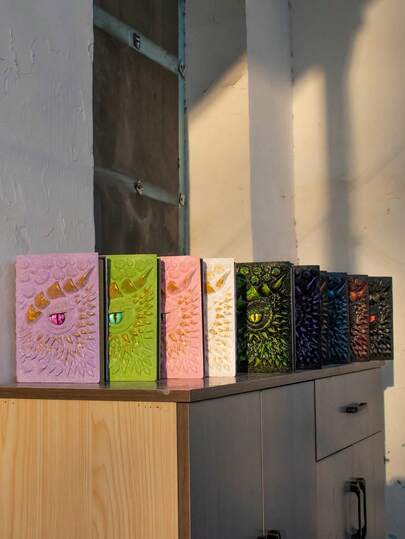 1 peça de livro de resina com dragão 3D para decoração de mesa, diário prático, item de decoração para casa, presente criativo de formatura para alunos e professores