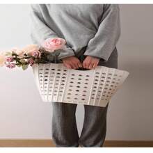1pc Multifunctional Foldable Dirty Clothes Basket, Laundry Hamper With Handle, Wall-Mounted Storage Basket