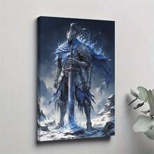 1pc Framed Canvas Poster, Dark Souls, Knight, Fantasy-Dark-Art Wall Art Canvas Paintings, Ideal Gift For Bedroom Living Room Corridor, Wall Art, Wall Decor, Room Decoration - Multicolor - View 1