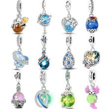 1 Stück mystische Serie Silber farbiges Emaille Charm original Armband Halskette DIY Herstellung Perlen Anhänger, ideal für kosmische Partys, astrologie-bezogene Veranstaltungen und tägliches Schmuckdesign - Unisex