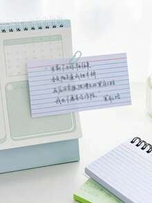 1pc Simple Lined Spiral Notebook With Colorful Pages, Tearable Binding, Random Color, Office Supplies Journal Diary Stationery Notebook Back To School - Multicolor - View 2