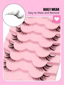 Asiteo 7 Pairs Natural Looking Eyelash Extensions, Lengthening With Cat Eye Corners, Fluffy And Soft, Suitable For Everyday Wear - Cat Eye Lashes - View 5
