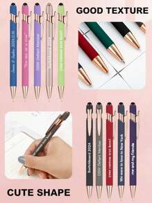 Penna personalizzata con incisione a mano - tradizionale - penna a inchiostro nero in metallo con nome, logo o messaggio inciso - regalo creativo e bello - confezione da 6/12 pezzi, decorazione per la casa, decorazioni natalizie multifunzionali, articoli per il ritorno a scuola