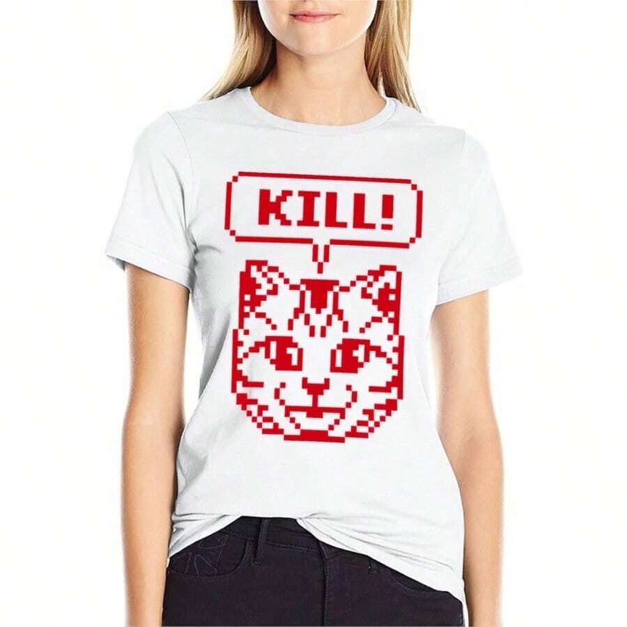 008- Nueva camiseta divertida de verano de la Reina del Juego, regalo para mujer, camiseta de cuello redondo - Blanco - Ver 1