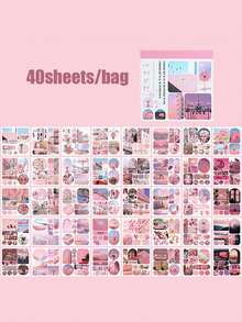 40 tờ/cuốn, Sổ dán hình phong cảnh thiên nhiên, Nhãn dán Crossroads Series, Kích thước nhỏ gọn, Thích hợp để làm sổ lưu niệm, trang trí nhật ký, sổ kế hoạch, thiệp - Nhiều màu - Xem 14