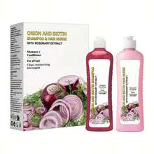 XC [Rosemary Shampoo Set] 1 Set Onion Biotin And Rosemary Shampoo And Conditioner Set - Nourishes Women's Hair, Enhances Shine - All Conditioners Rosemary Shampoo Set For Normal Hair, Cleanses And Conditions Hair - Hồng - Xem 4