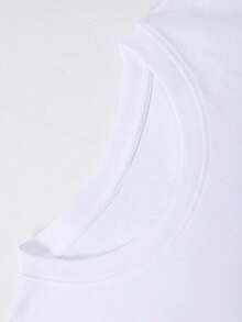 (Cotton T-Shirt)  Men's Summer Round Neck Short Sleeved Casual Pure Cotton Print  GLOSS OVER THINK - 白色 - 查看 2