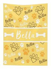 Manta personalizable con estampado de huella de mascota en colores vibrantes - Suave, cálida y ligera de franela para sofá, cama, viaje, campamento, oficina - Personalizada con nombre, impresión digital para todas las temporadas, lavable a máquina y acogedora. Regalo ideal personalizado y único para familia, mascotas, dormitorio, sala de estar, sala de té, sofá