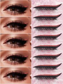 Zestaw 1 pary brokatowych samoprzylepnych eyelinerów i sztucznych rzęs – wodoodpornych, nie wymagających kleju, odpowiednich do makijażu imprezowego i scenicznego. Rzęsy na pasku, rzęsy, sztuczne rzęsy