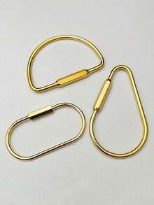 Llavero ovalado con cadena dividida, Portallaves con  de rosca, llavero de clip de metal dorado con cierre de rosca para mujeres y hombres, Llavero de formas especiales para colgar en la cintura, Llavero de metal grande, Equipo para exteriores - Multicolor - Ver 2
