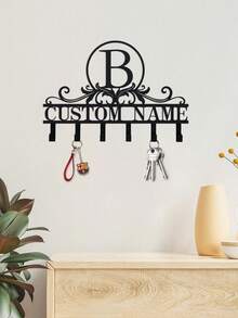 Personalized Key Holder Wall Mount - Custom Family Name Key Holder For Wall, Metal Key Rack Hook Organizer, Coat Rack, Key Hanger Wall Decor For Kitchen, Entryway, Bedroom, Hallway,Chic Autumn