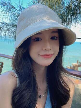 1 件女式抽绳华夫格图案棒球帽，时尚防晒沙滩旅行太阳帽，适合春夏季