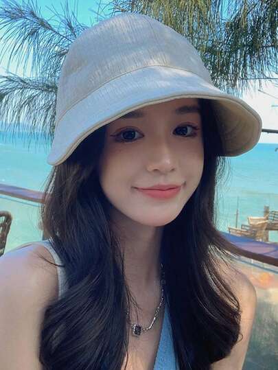 1 件女式抽绳华夫格图案棒球帽，时尚防晒沙滩旅行太阳帽，适合春夏季