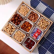 1 件多方形木质储物托盘，厨房整理和储物工具，多用途桌面储物整理器，用于家庭餐桌、节日聚会、庭院休闲 - 彩色 - 查看 7