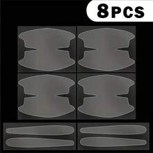 Protector universal de 8 piezas para manijas de puertas de automóvil, resistente a arañazos, de material plástico, película protectora transparente de pintura universal - fácil de instalar, decoración impermeable para la mayoría de los modelos de automóviles - Unitalla - Ver 10