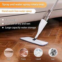 Mop Set With Spray Function 360° Flexible Head 3 Microfiber Pads Wet And Dry Use For Bathroom Kitchen Office - White - View 2