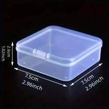 6pcs/3pcs./1pc Storage Box Plastic Storage Box, Square Transparent Plastic Storage Box With Lid - Durable, Seamless Storage Box For Jewelry, Hardware, Earplugs And Small Accessories - Multi-Purpose, Wear-Resistant, Jewelry Storage Box, Desktop Storage Sticker Storage Box