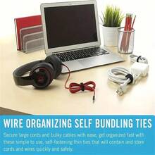 50 Piece Set Of Advanced Adjustable Zip Ties - Reusable, Multi-Color Nylon Fastening Straps With Hook And Loop Closure, Suitable For Office And Home Wire Management - Mixed color - View 8