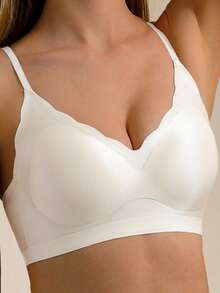 1 pieza Camiseta de tirantes inalámbrica y ligera, con soporte transpirable para el verano para mujeres - Champán - Ver 2