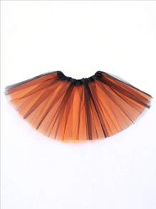 1pc Colorblock Mesh Tutu Skirt, 12inch For Teens, 16inch For Adults, Versatile Party, Running, Ballet, Stage, Halloween, Christmas, Carnival Costume, Multi-Layer, Mesh Princess Skirt