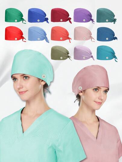1pc Polyester Stretchy Adjustable Protective Cap, Comfortable For Pet Clinics, Nurse, Beauty Salons, Kitchens