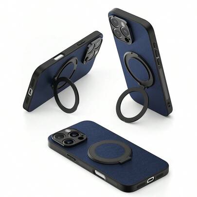 Giá đỡ vòng từ tính màu xanh hải quân 1 cái, chất liệu nhựa cứng, chống sốc, tương thích với iPhone 13 và 16 Pro Max. Ốp điện thoại siêu mỏng, nhẹ, viền mềm, bề mặt mờ cho iPhone 11/15 Pro Max/16E. Quà tặng sinh nhật, kỷ niệm cho phụ nữ.