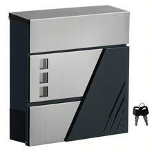 Wall Mounted Letter Box With Viewing Windows, Stainless Steel, For Gate, Front Door, With Lock And Keys, Silver And Charcoal Grey - Grey - View 10