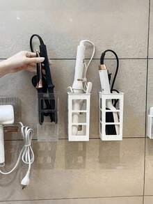 Estantería de almacenamiento multifuncional mejorada para el baño, soporte para rizador, estantería de almacenamiento adhesiva montada en la pared, organizador para baño, cocina, sala de estar, dormitorio, esencial para el hogar - Multicolor - Ver 8