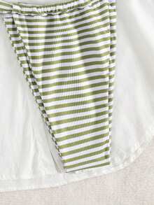 Costum de baie cu bikini pentru femei, cu dungi, casual, boho, fără spate, pentru plajă, festival, ținută zilnică, petrecere, scenă și concert, vară