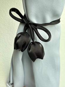 1 件郁金香图案窗帘系带，新式客厅窗帘系带，纺织窗帘系带