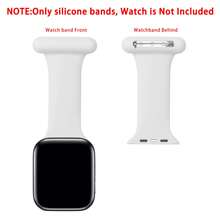 Watch Band Compatible With Apple Watch Fob 38mm 40mm 41mm 42mm 44mm 45mm 46mm 49mm,Watch Fob With Pin-On Brooch, Soft Silicone Replacement Bands For Apple Watch Series 10/9/8/7/6/SE/5/4/3/2/1/Ultra