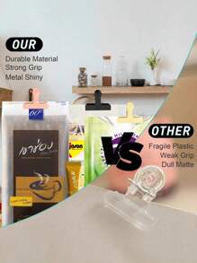 Goldclip, Snackversiegelungswerkzeugclip, Geldhalter und Büroklammer, Edelstahl Wäscheklammern, Tütenclips, für Lebensmittel, hochwertige Snackclips Metallklammern zum Verschließen von Kaffeebeuteln, ideal für Büro und Küche, Aktenklammern, Tagebuch- und Notizbuch Basteleien