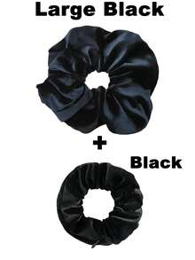 半条装黑色天鹅绒发圈，带隐藏口袋；大号黑色多功能发饰收纳袋；返校必备；便携式零钱包及收纳袋；沙滩包；马尾发圈；发绳；发圈；发饰 - 彩色 - 查看 18