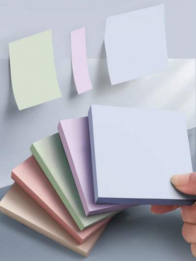 共5张，共500张。颜色随机。莫兰迪风格便利贴。便携式学生马克笔书写笔记，自粘，易于粘贴，可用作记事本。是办公室、家居和学校的实用工具，也是办公配件。学校用品，返校季