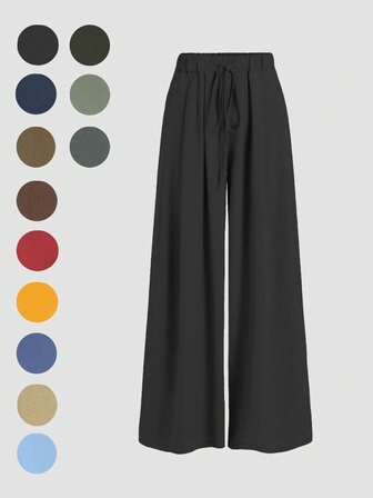 Pantaloni casual da donna per l'autunno e l'inizio dell'autunno 2025, adatti per appuntamenti, abbigliamento studentesco e viaggi quotidiani. Versatili di base, casual, adatti per la spiaggia e altre scene. Pantaloni casual da donna con design della vita con coulisse, adatti per uscire, possono essere anche usati come abbigliamento da casa.