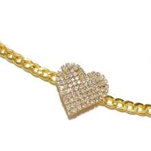 1 pieza Collar con cadena gruesa de moda con corazón de diamante