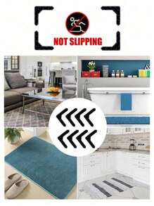 2/4/8/12pcs Non-Slip Carpet Stickers Suitable, Carpet Tape, Pu Washable Non-Slip Reusable Carpet Grippers, Prevents Carpet Movement And Curling, For Living Room Dining Room Bathroom Rugs, Prevent Rugs From Moving And Rolling Edges, Back To School Supplies, Necessary Home Essential.